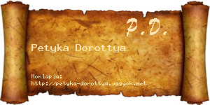 Petyka Dorottya névjegykártya